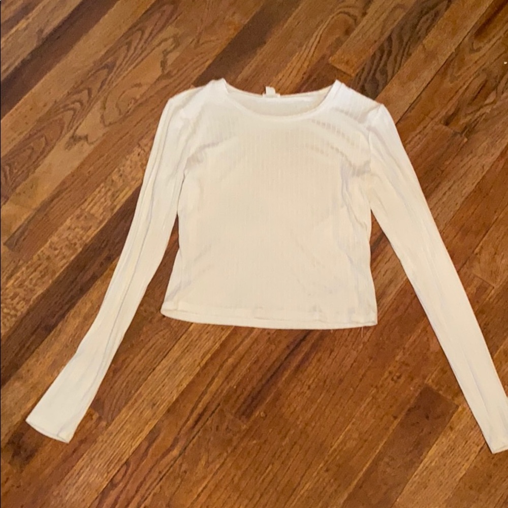 White long sleeve crop top from Garage Clothing
